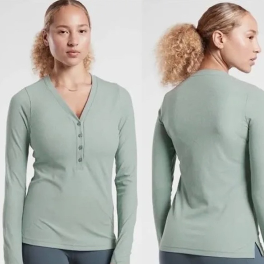 Uptempo Ribbed Henley Top Sm
